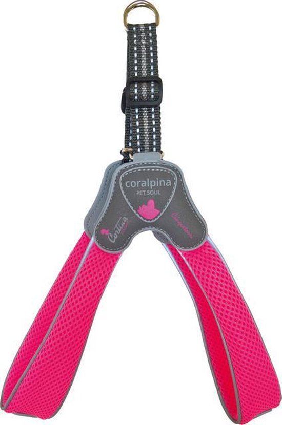 Luxe Coralpina - Hondenharnas tuig Cinquetorri Fluo Roze - 30-40 cm - Maat 3