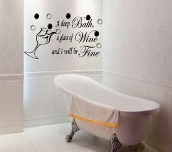 muurstickers wallstickershop.eu | decoratie badkamer | Bath, Wine, Fine |  bol.com
