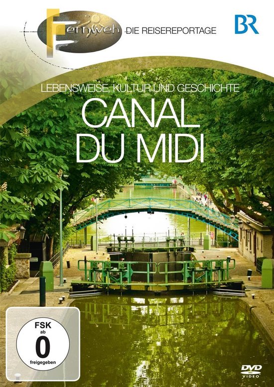 DVD hoes voor 'Canal Du Midi'. Een kanaal met groen water, omringd door bomen, met een brug en sluizen.