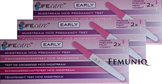 3 x Lifecare Early - Vroege Zwangerschapstest - 6 stuks - Femuniq