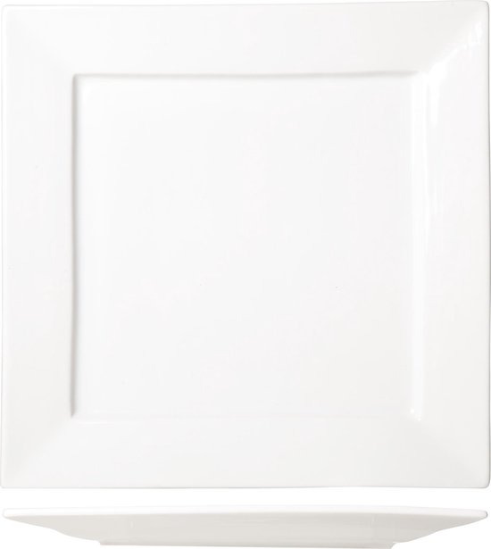 Cosy & Trendy Napoli White Plat Bord - Vierkant - 27 cm x 27 cm - Set-3 |  bol.com
