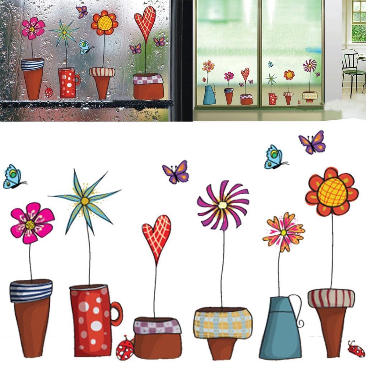 Sticker pour fenêtre / Sticker mural Fleurs - Imperméable