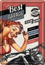 Best Garage for Motorcycles 2 Metalen Postcard 10 x 14 cm.