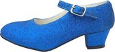 Spaanse Prinsessen schoenen - donker blauw glitter maat 31 - valt als maat 29 (binnenmaat 19,5 cm) bij verkleed jurk