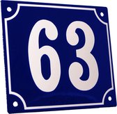 Huisnummerbord groot 'blauw' 63