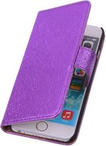 Glamour Purple iPhone 6 Echt Leer Hoesje Wallet Case