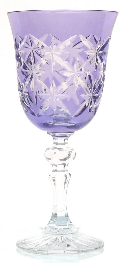 Foto: Kristallen wijnglazen goblet marys classic light violet set van 2 gekleurd kristal