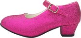 Spaanse Prinsessen schoenen - roze fuchsia glitter maat 36 - valt als maat 34 (binnenmaat 22 cm) bij verkleed jurk