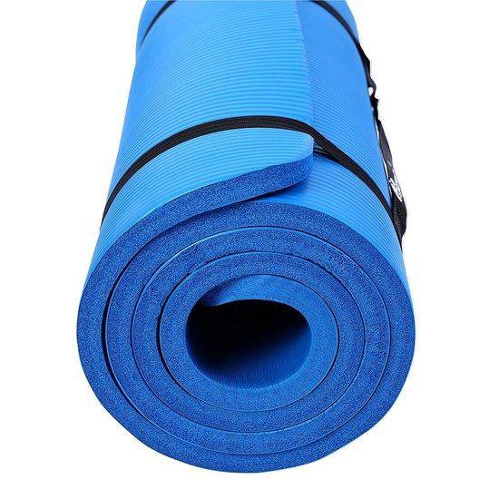 Tresko  Fitnessmat - 185x60 cm - 1,5 cm dik - Blauw - Tresko