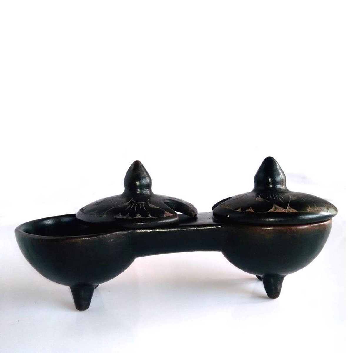Sasak pottery Snack- & Tapasschaal - Zwart - Aardewerk