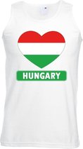 Hongarije hart vlag singlet shirt/ tanktop wit heren M