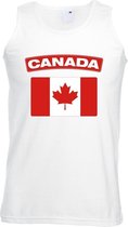 Singlet shirt/ tanktop Canadese vlag wit heren XL