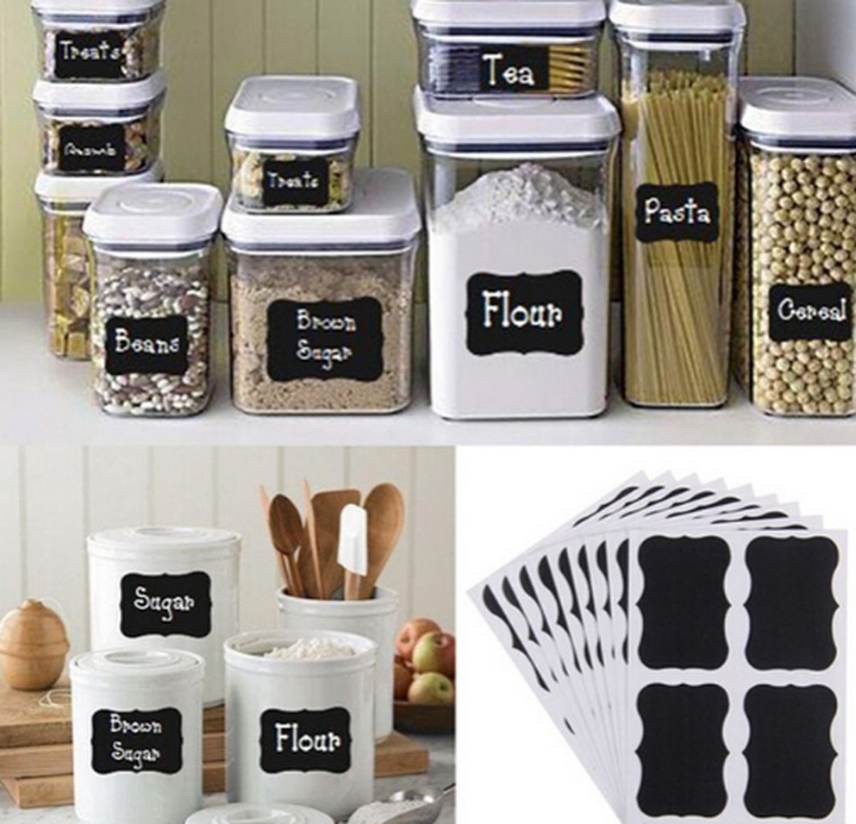 Zelfklevende Keuken Labels - 36 Stuks - 50x35mm (L x B)