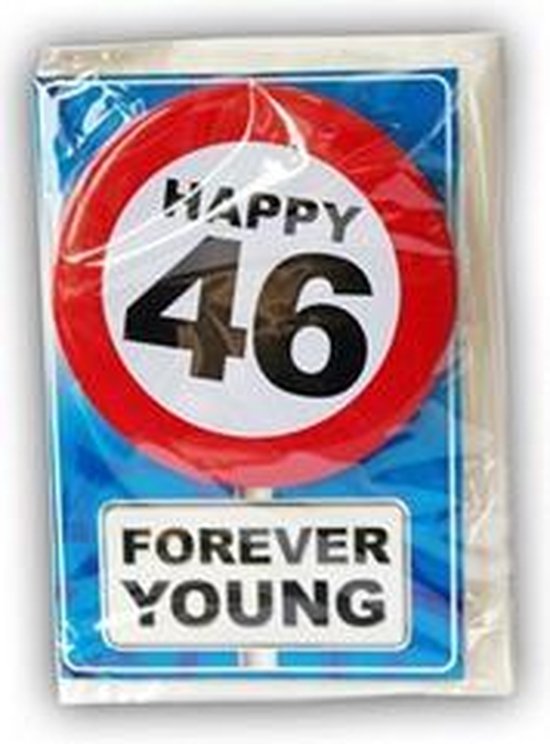 Carte De Joyeux Anniversaire Avec Bouton 46 Ans Bol Com