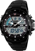 SKMEI herenhorloge kast: Zwart band: Zwart 44mm (productvideo)