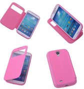View Cover Pink Samsung Galaxy S4 Stand Case TPU Book-style
