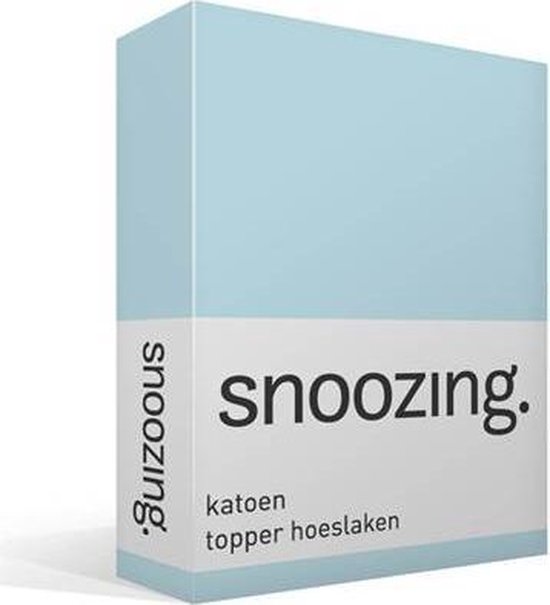 Snoozing - Katoen - Topper - Hoeslaken - Eenpersoons - 90x200 cm - Hemel