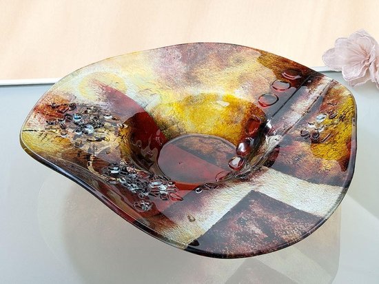 Smelten Kust atleet Decoratie schaal glas met glasfusion | bol.com