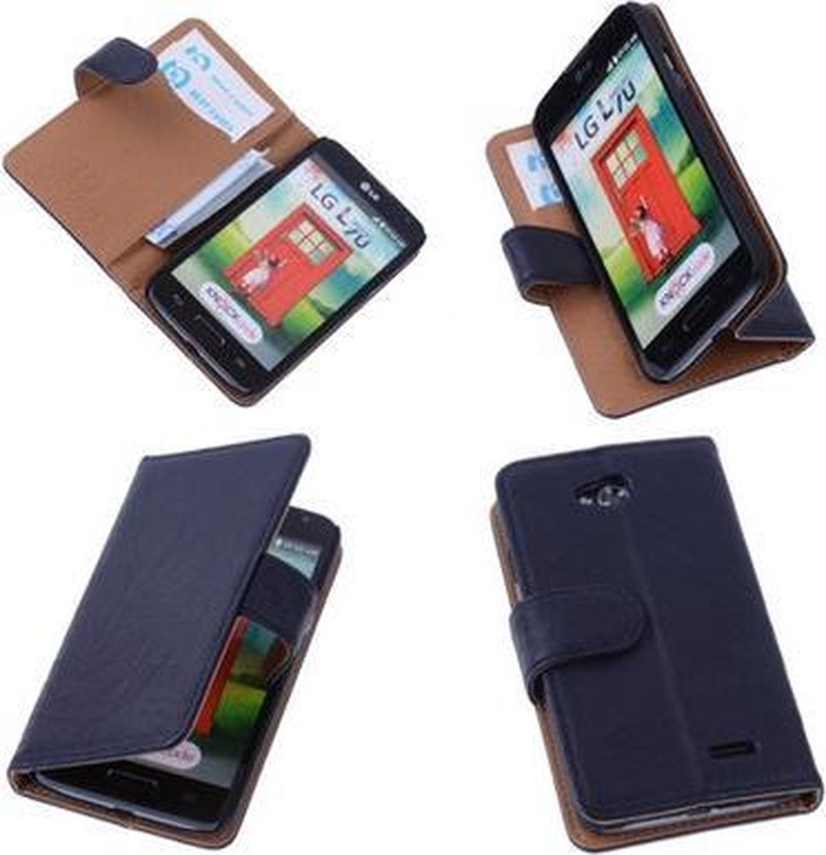 BestCases Zwart Luxe Echt Lederen Booktype Hoesje LG L70