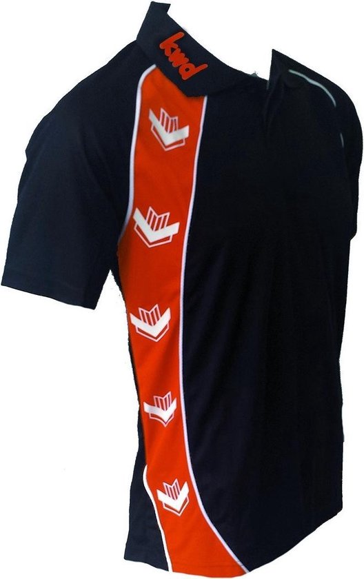 KWD Poloshirt Pronto korte mouw - Zwart/oranje - Maat XL