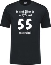 Mijncadeautje - Leeftijd T-shirt - Zo goed kun je er uitzien 55 jaar - Unisex - Zwart (maat M)