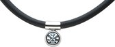 Korte ketting met glas kristal steentje