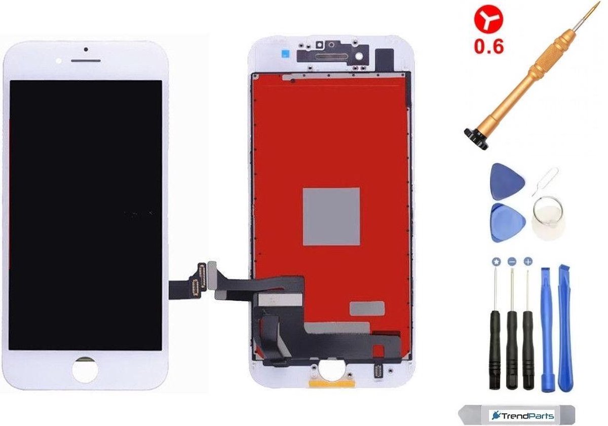 TrendParts® Compleet AAA+ kwaliteit LCD scherm voor Apple iPhone 7 WIT incl. + Toolkit (white)