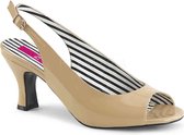 Pleaser Pink Label Pumps -45 Shoes- JENNA-02 Paaldans schoenen Beige