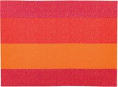 Placemat rechthoekig Oranje/Rood/Roze 45 x 33 cm, set van 6 stuks