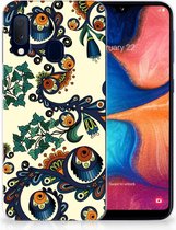 Geschikt voor Samsung Galaxy A20e TPU Silicone Hoesje Design Barok Flower
