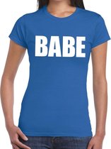 Babe tekst t-shirt blauw dames L