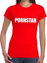 Pornstar tekst t-shirt rood dames XL