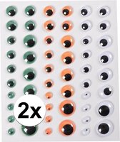 2x Wiebelogen sticker 54stuks groen/oranje/wit