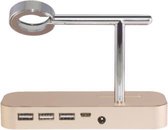 Aluminum Charge Base  Hub Docking Station  Apple iPhone / Apple Watch - Goud