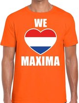 Oranje We love Maxima t-shirt met hart - Shirt voor heren - Koningsdag kleding L