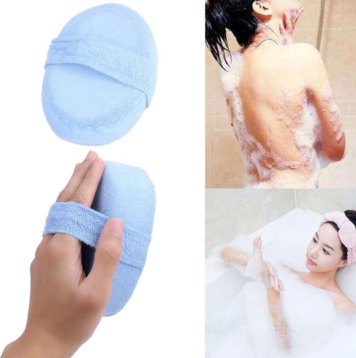 Loofah Badspons - Scrub & Massage Spons Bad - Douche Spons - Blauw ...