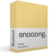 Snoozing Jersey - Hoeslaken - 100% gebreide katoen - 200x210/220 cm - Geel