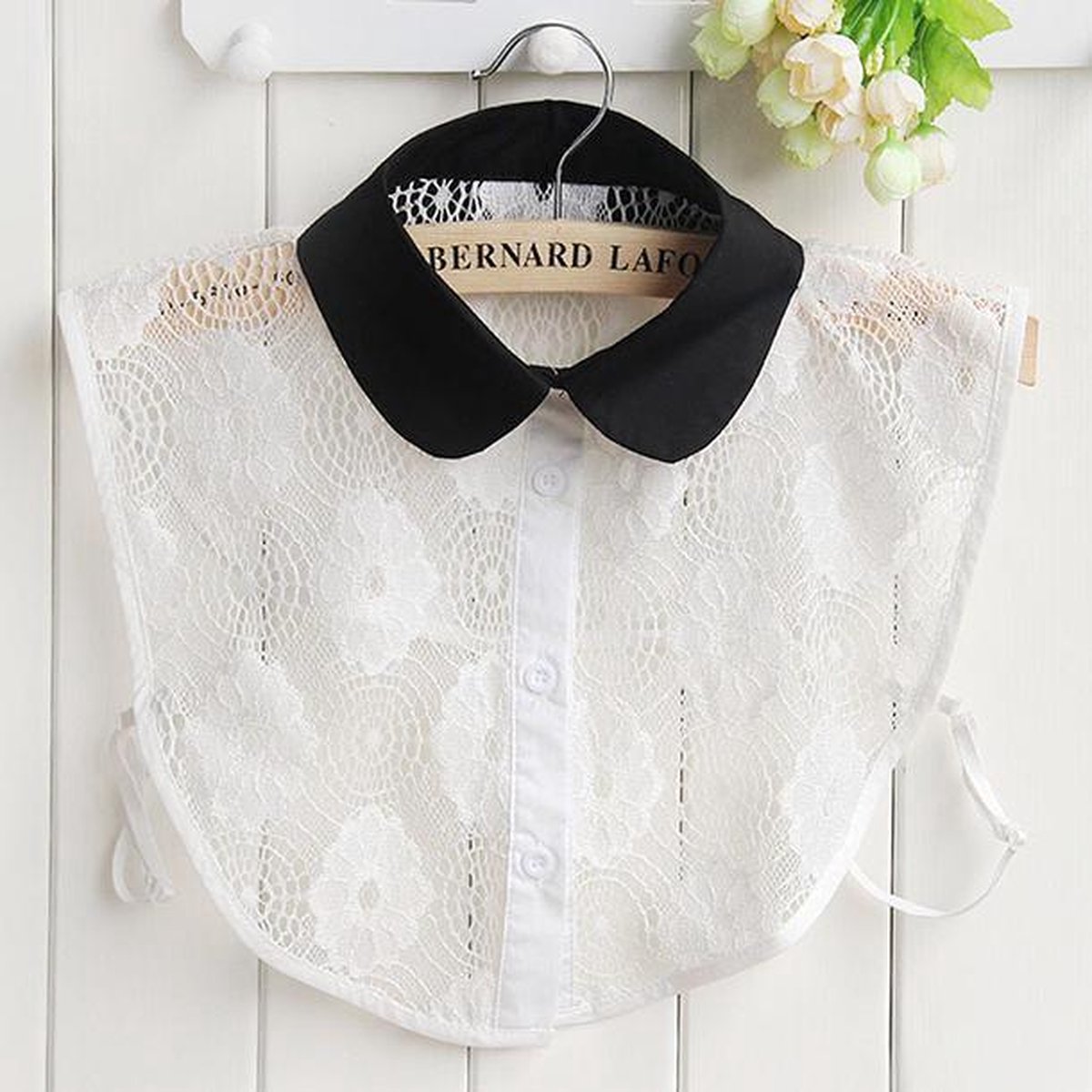 Blouse Kraagje Voor Vrouwen One Size Wit Voor Onder Een