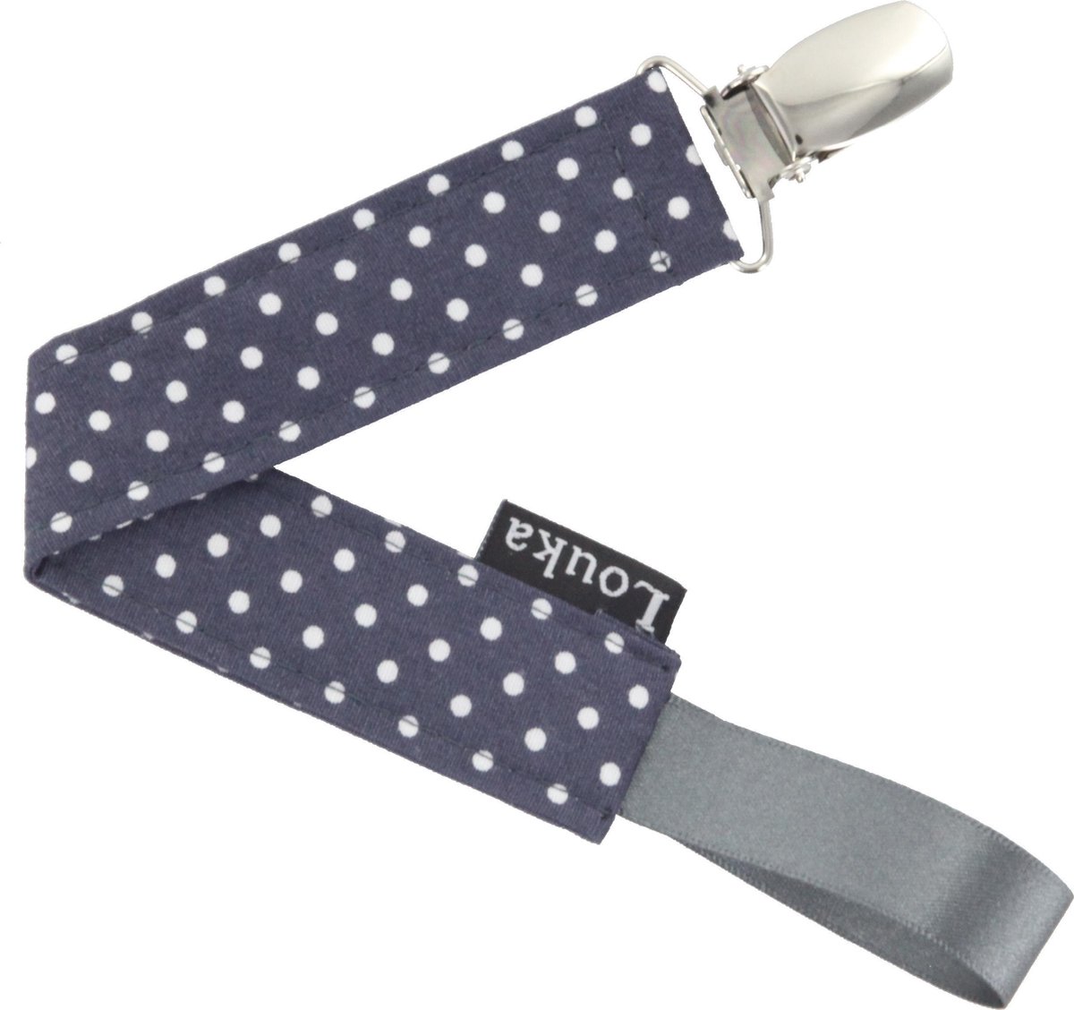 Goedkoopste Louka speenkoord donkergrijs met kleine witte stip