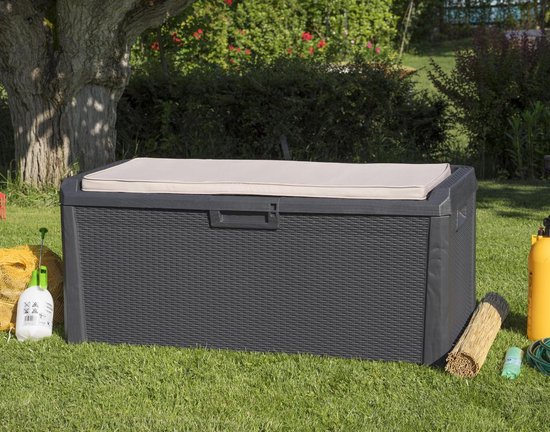 MaxxGarden Kussenbox Santorini Plus opbergbox voor kussens 640L 148x72x60cm MaxxGarden Kussenbox Santorini Plus opbergbox voor kussens 640L 148x72x60cm