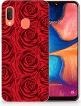 Geschikt voor Samsung Galaxy A20e TPU Hoesje Red Roses