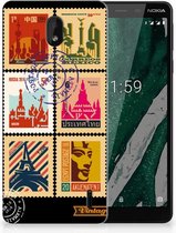 Nokia 1 Plus Uniek TPU Hoesje Postzegels