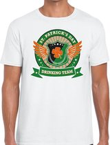 Wit St. Patricks day drinking team t-shirt heren L