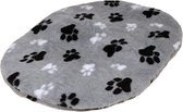 Lovely Nights kussen Teddy grey with 2 color print paw 69cm ovaal