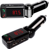 Bluetooth Handsfree Carkit + FM Transmitter + 2 USB poorten - Premium Kwaliteit