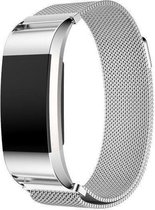 Fitbit Charge 2 Milanese Horloge Bandje met magneetsluiting - Staal - Zilverkleurig - Maat M