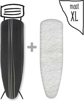 Strijkhoes met een Molton onderlegger - zwart - maat XL - complete set