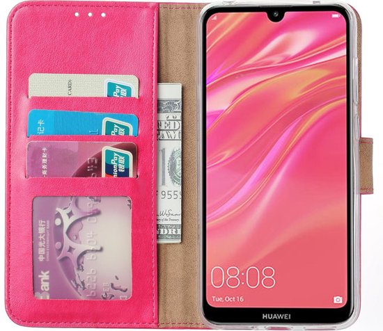 Coque Huawei Y7 2019 Rose avec Porte-Cartes