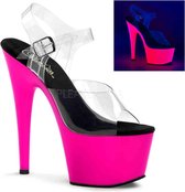 Pleaser Sandaal met enkelband, Paaldans schoenen -39 Shoes- ADORE-708UV Paaldans schoenen Roze/Roze