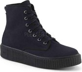EU 37 = US 5 | SNEEKER-201 | 1 1/2 PF Round Toe Lace Up Front High Top Creeper Sneaker,